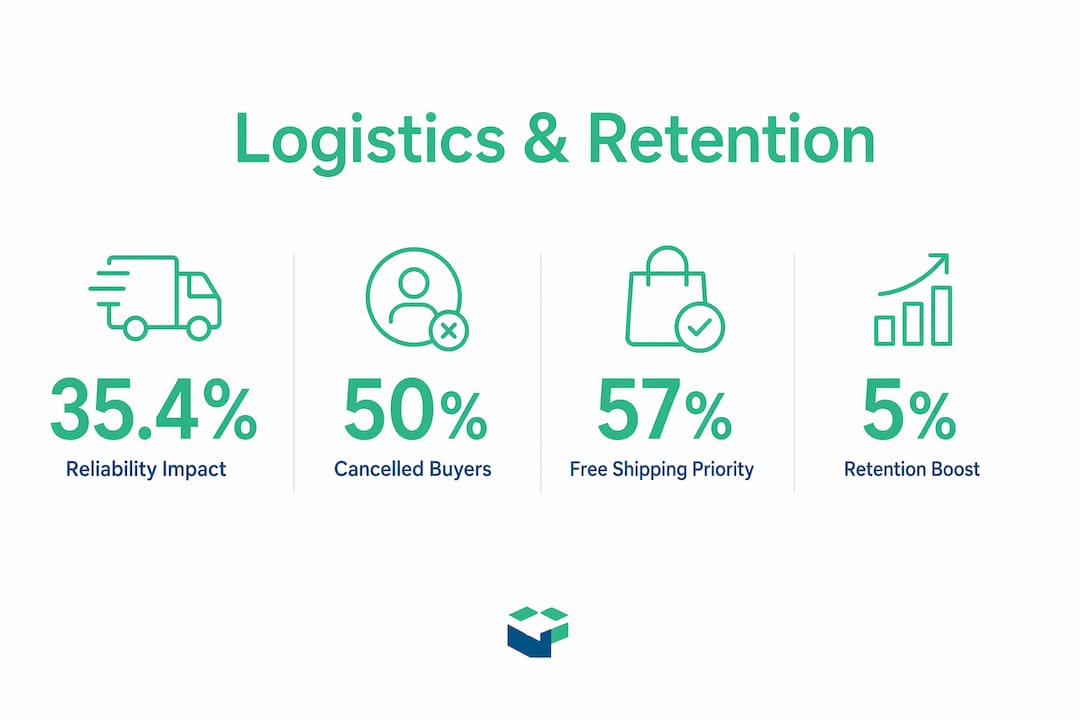 Infographic illustrating logistics impact on customer retention