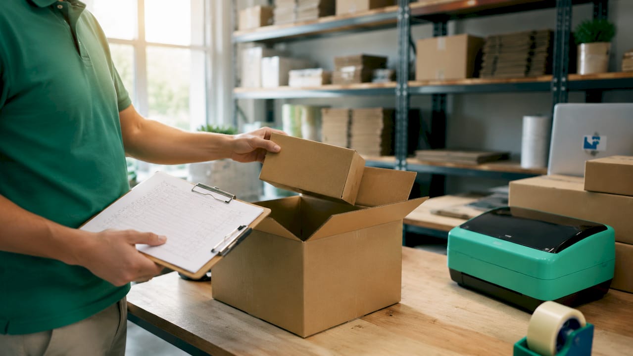 Hands checking order accuracy in packing station