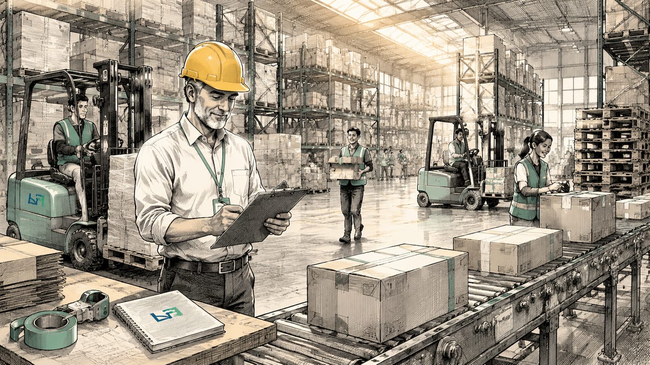Busy multi-location warehouse inventory operations