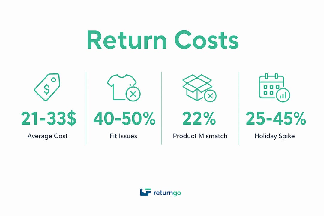 Infographic displaying key ecommerce return statistics
