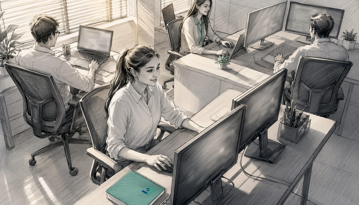 Team monitoring AI logistics software