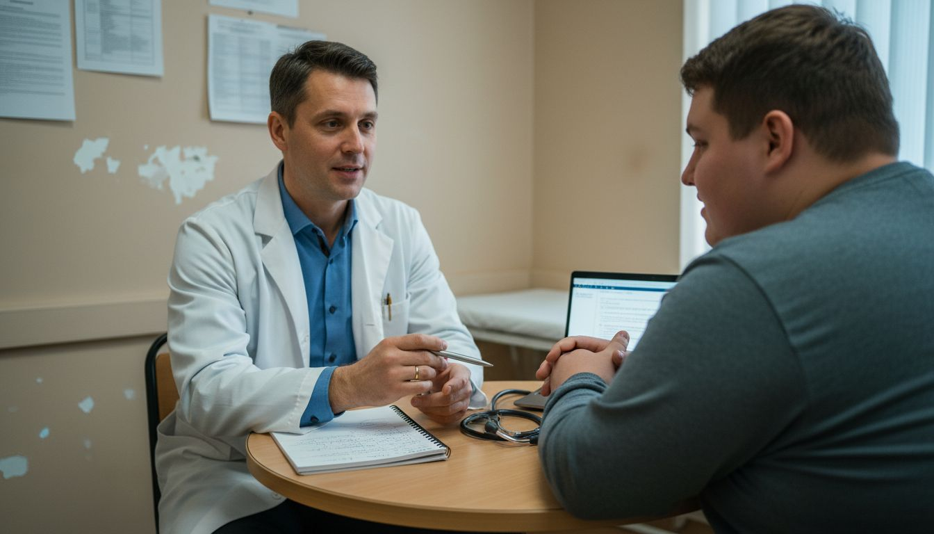 Doctor discusses obesity options with patient
