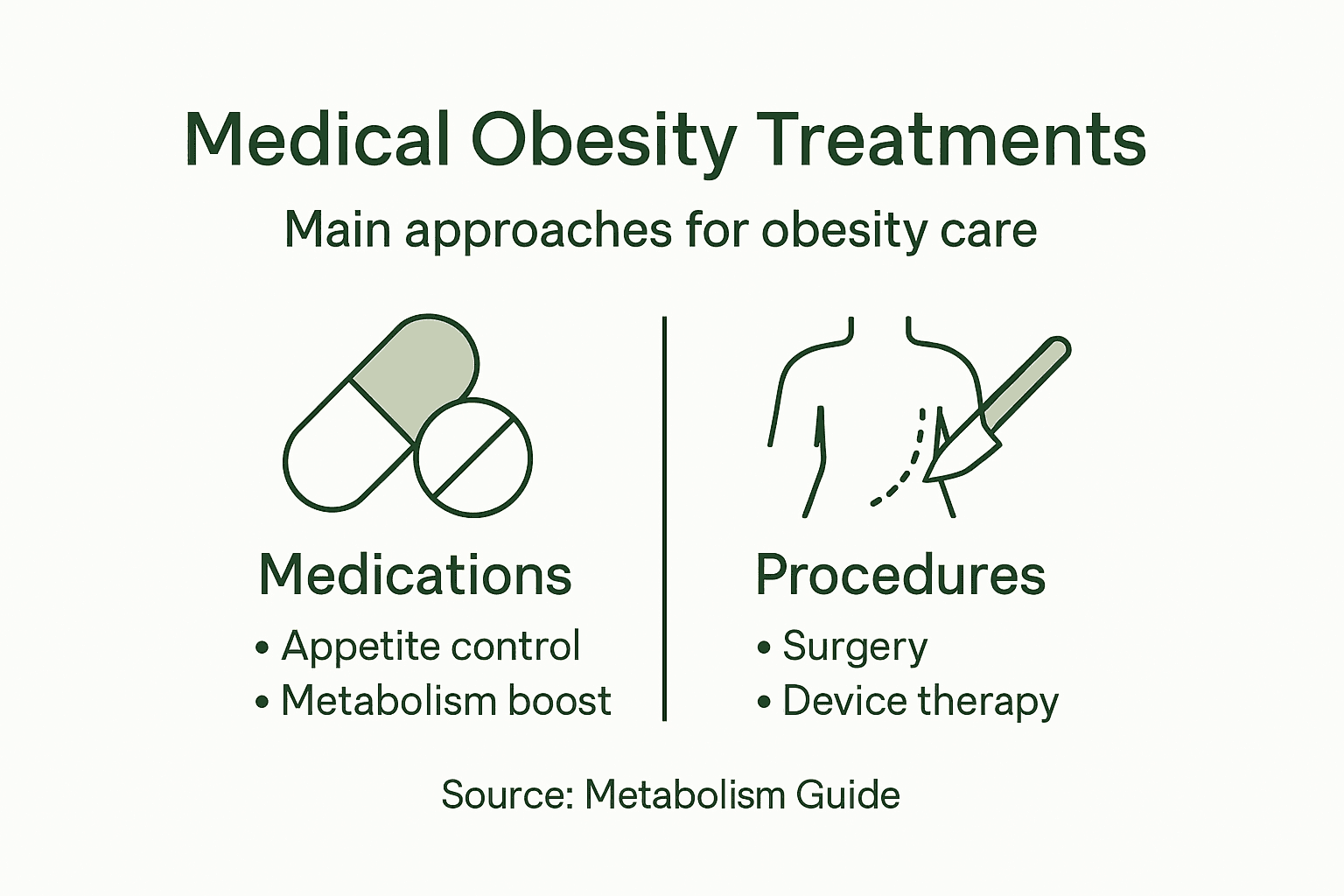 Infographic shows main obesity treatment options