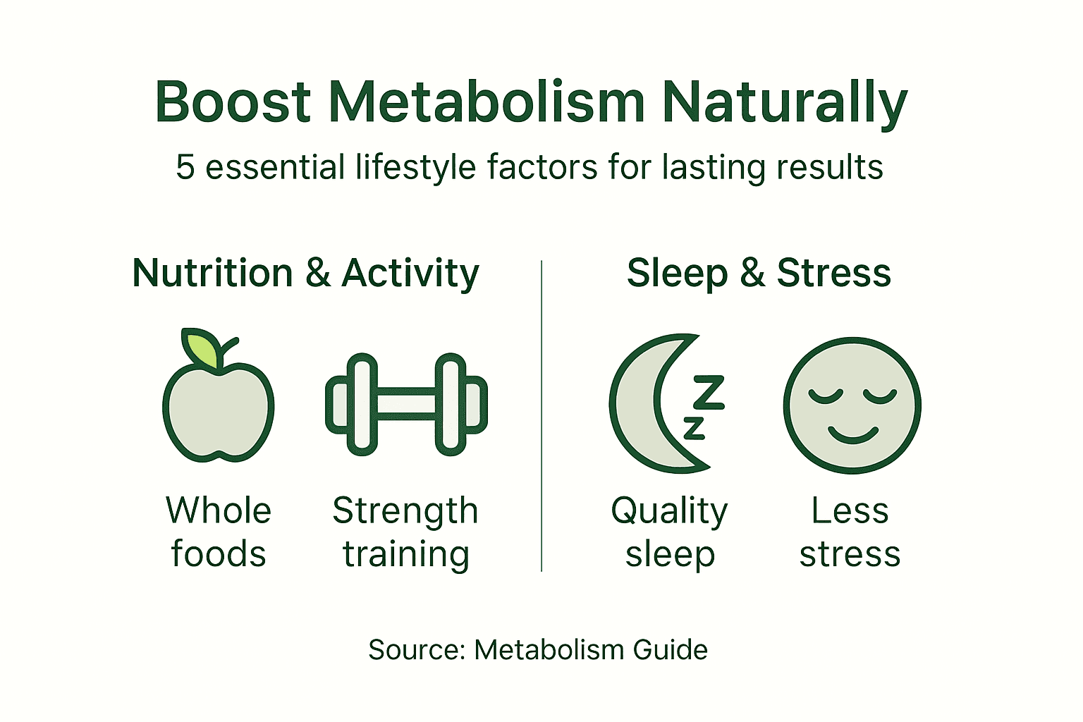 Infographic on factors for boosting metabolism