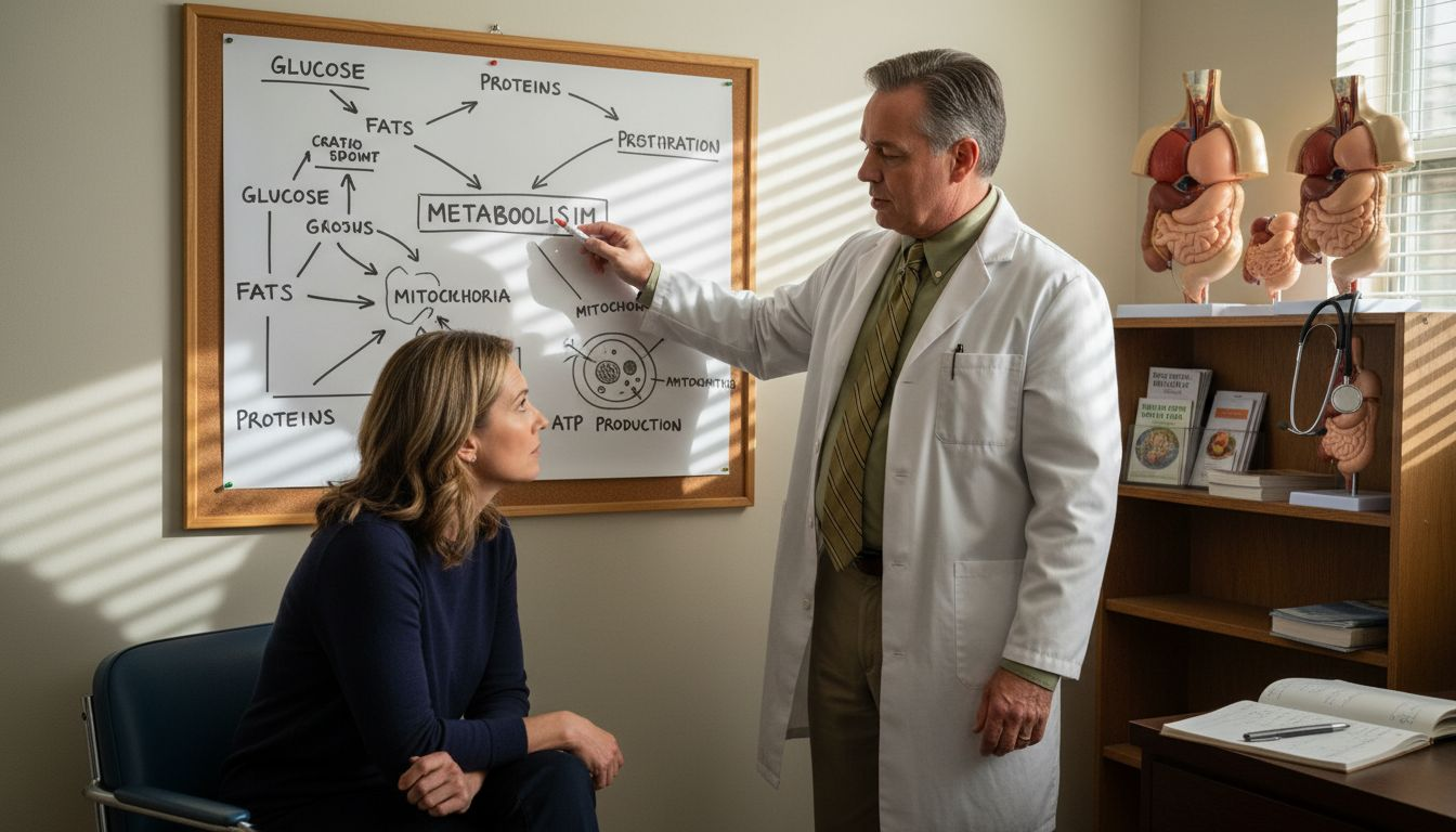 Doctor discussing metabolism and hormones with patient