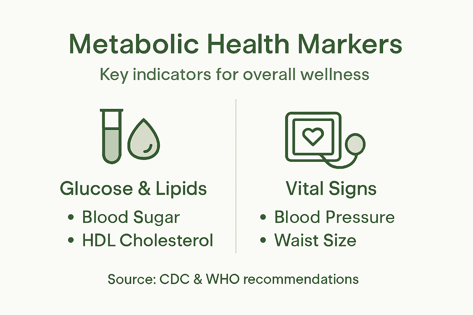 Infographic shows main metabolic health markers