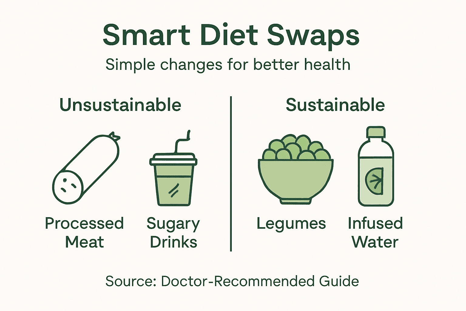 Infographic showing sustainable diet swaps