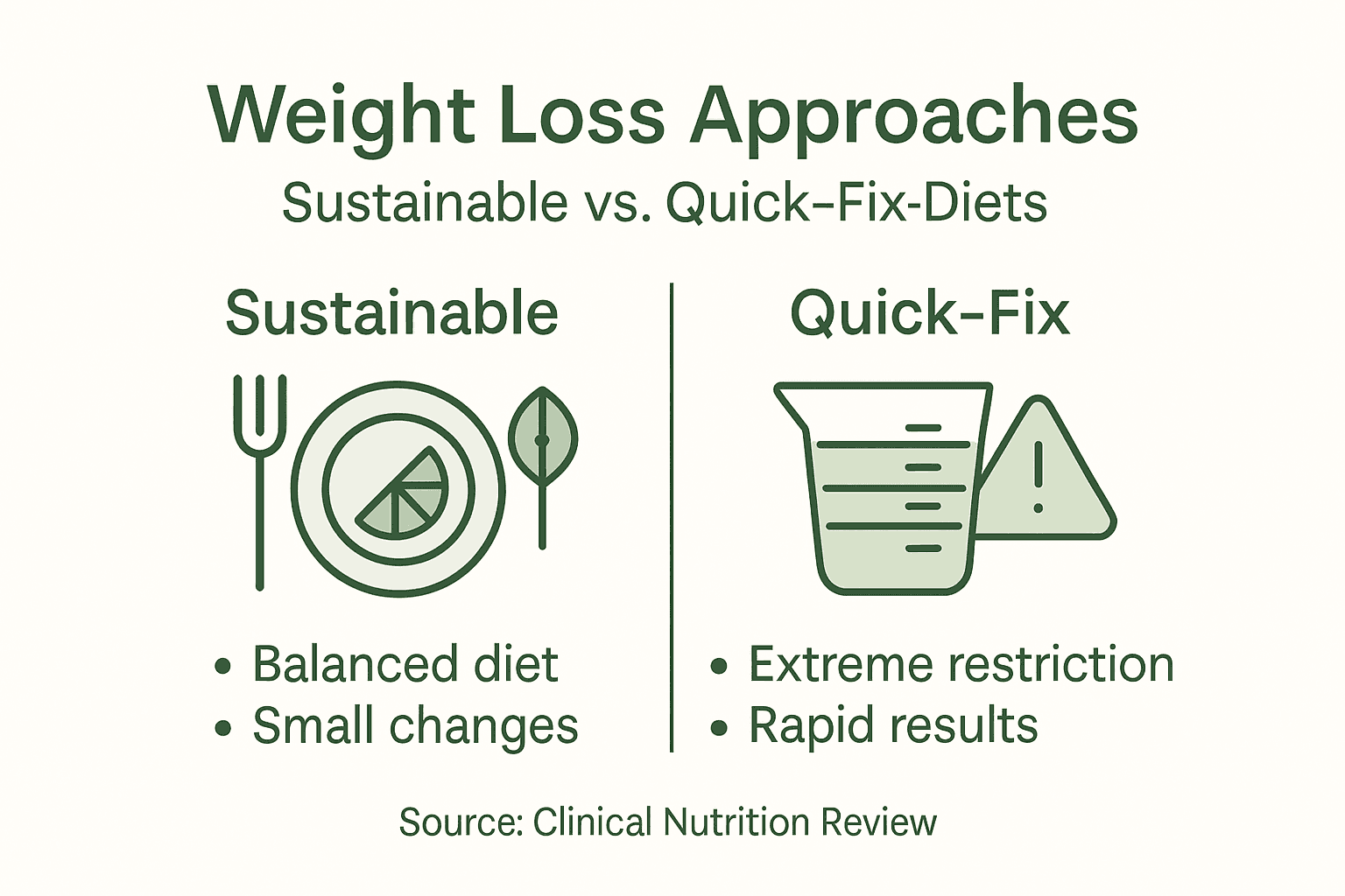 Infographic comparing weight loss strategies