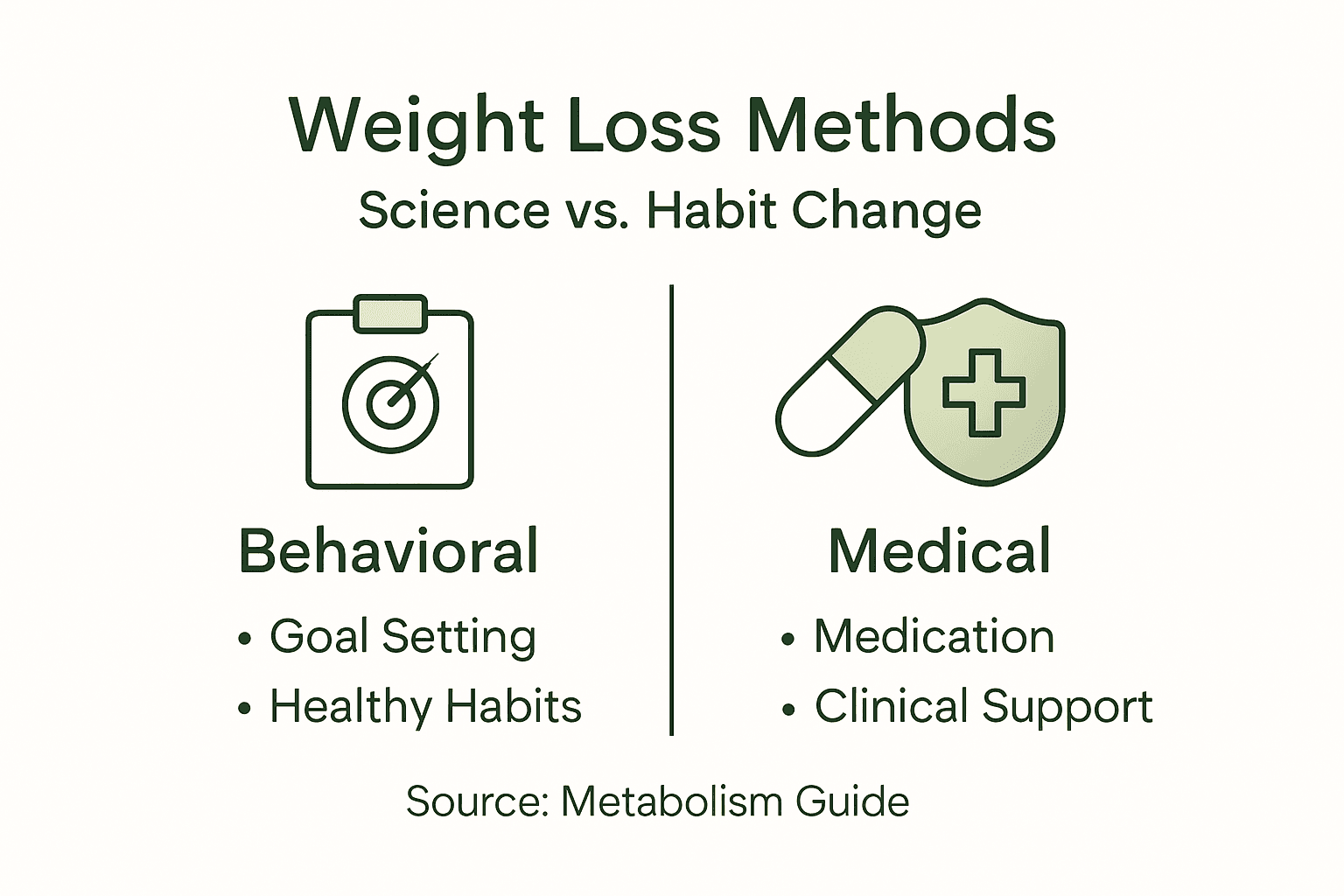 Infographic comparing weight loss approaches