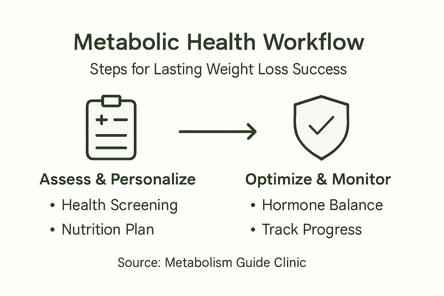 Infographic visualizing metabolic health workflow steps