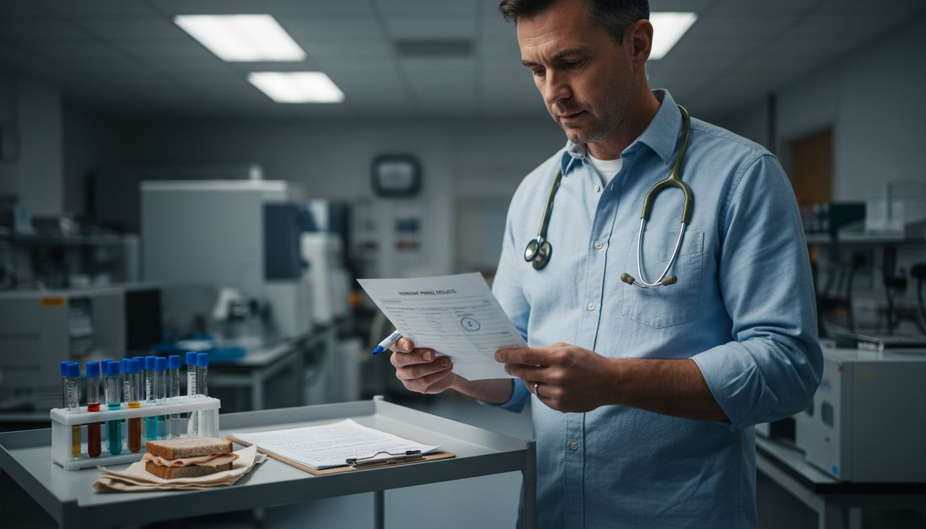 Doctor examines hormone weight loss test results