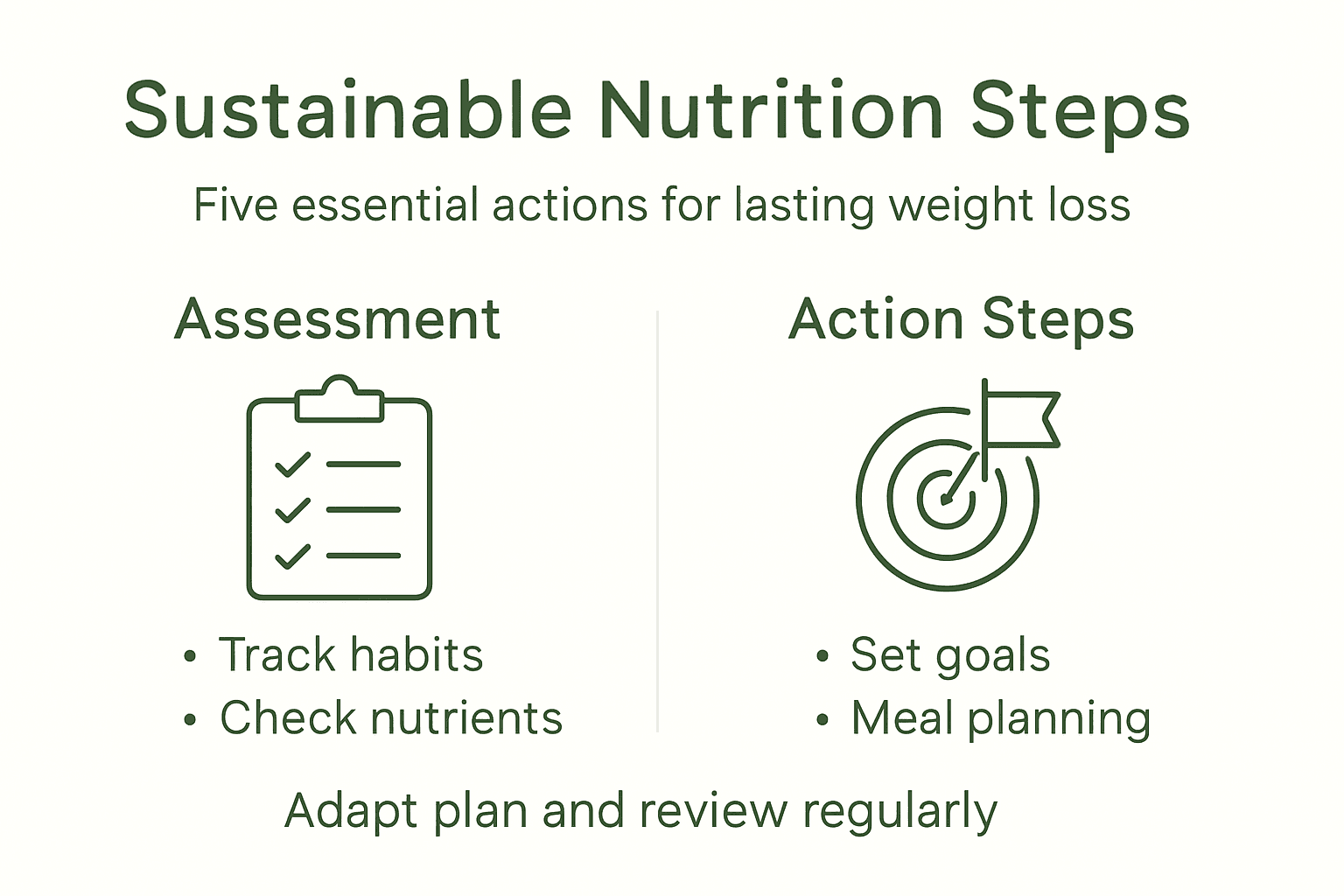 Infographic outlining sustainable nutrition steps