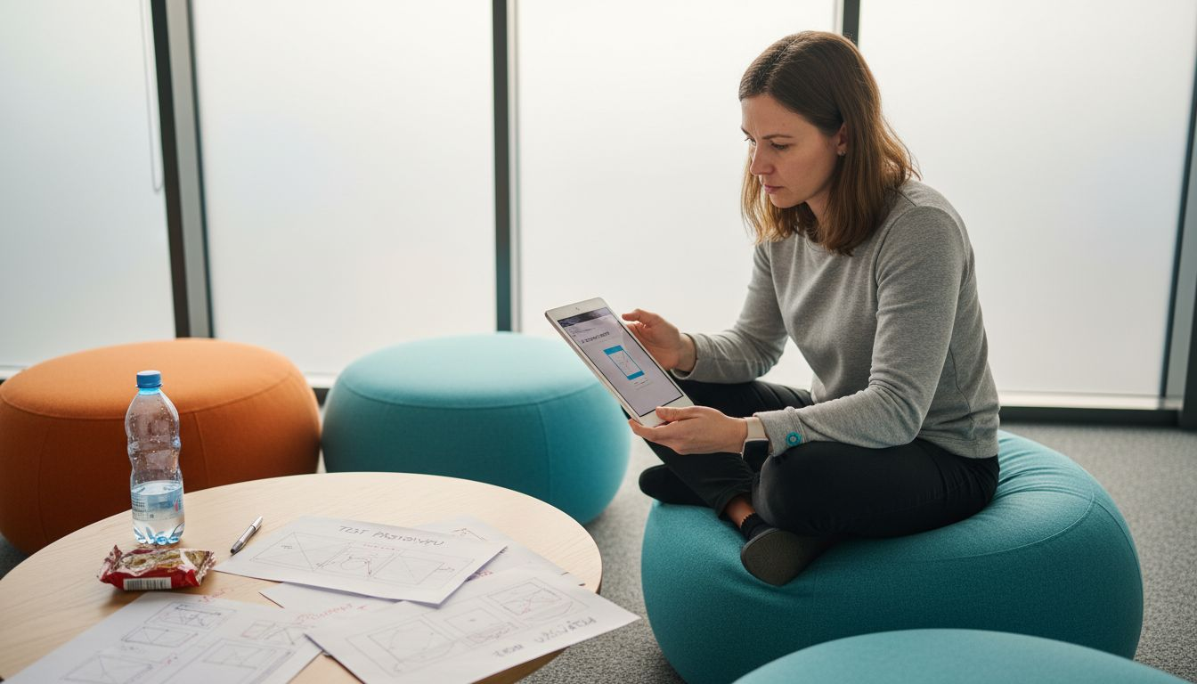 Dizajnér skúša, ako zákazníci vnímajú pracovné prostredie.