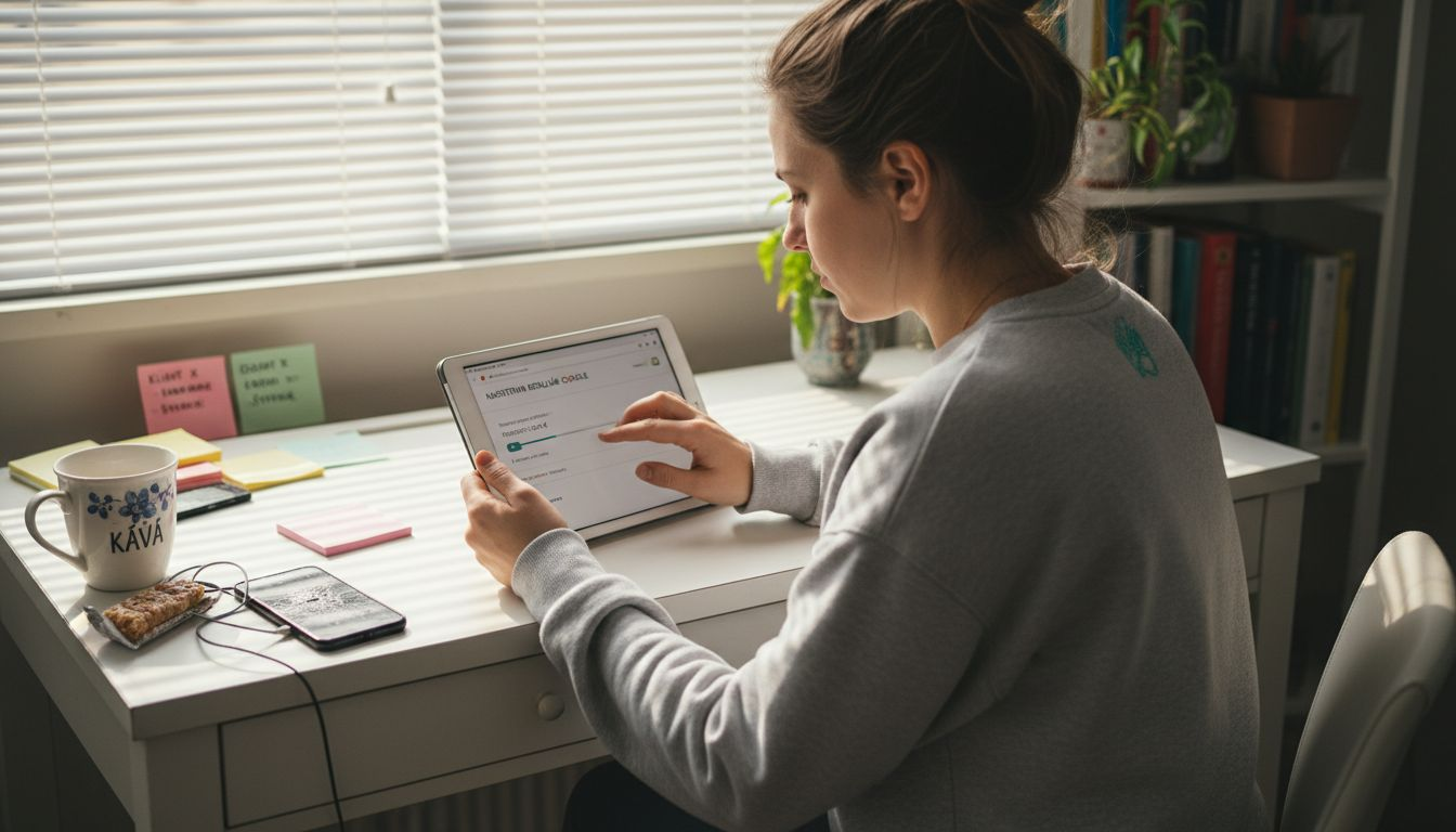 Nezávislý profesionál si pri stole pripravuje novú kampaň.