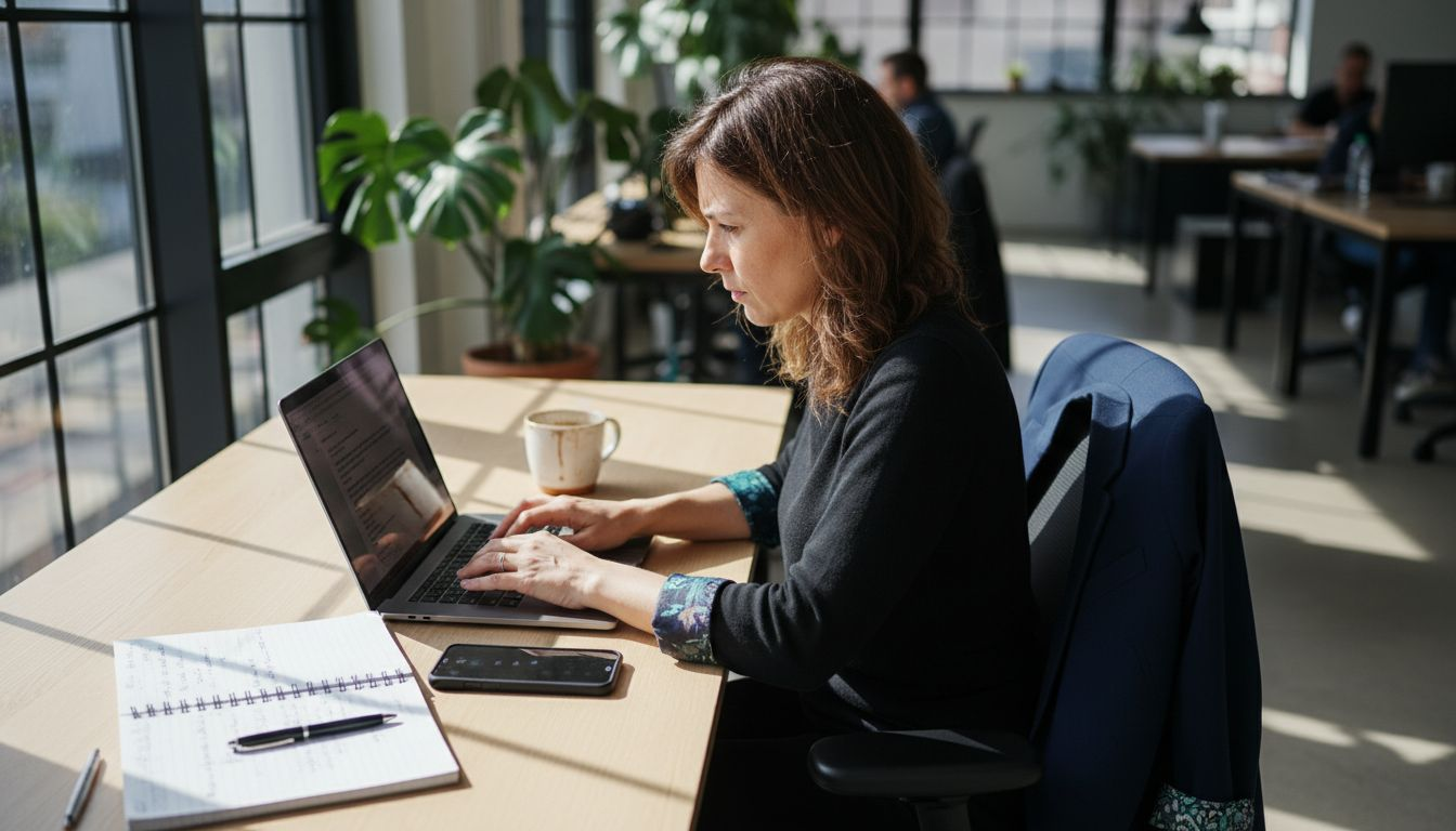 Podnikateľka pripravuje e-mail určený na komunikáciu s externými partnermi.