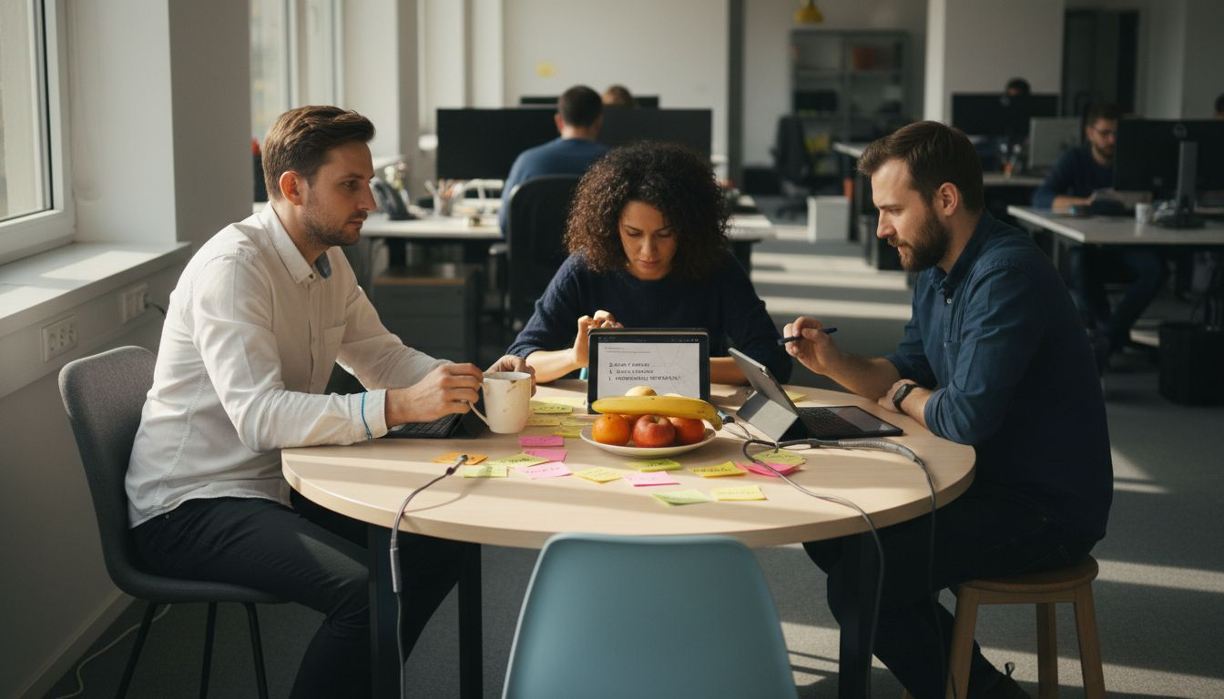 Tím spoločne vymýšľa nápady na tvorbu obsahu.
