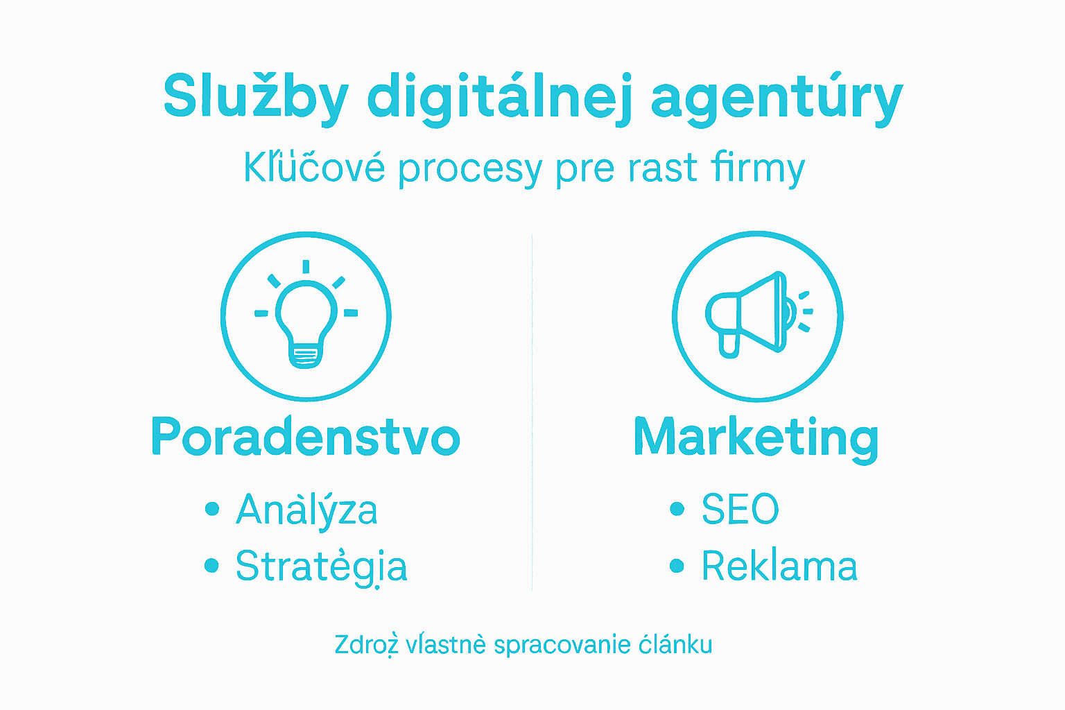 Prehľad služieb, ktoré ponúka digitálna agentúra – prehľadne v jednej infografike
