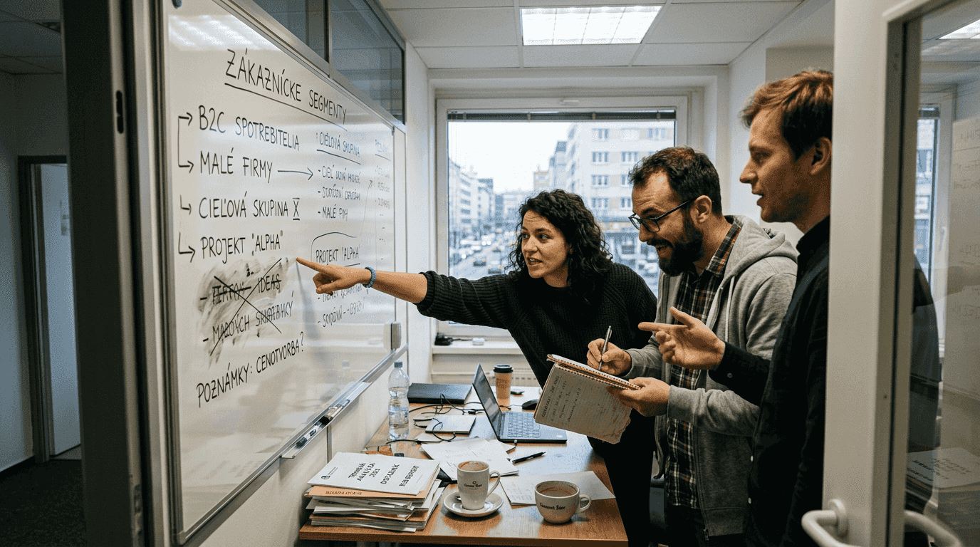 Tím spoločne pripravuje stratégiu rozdelenia zákazníkov do skupín.