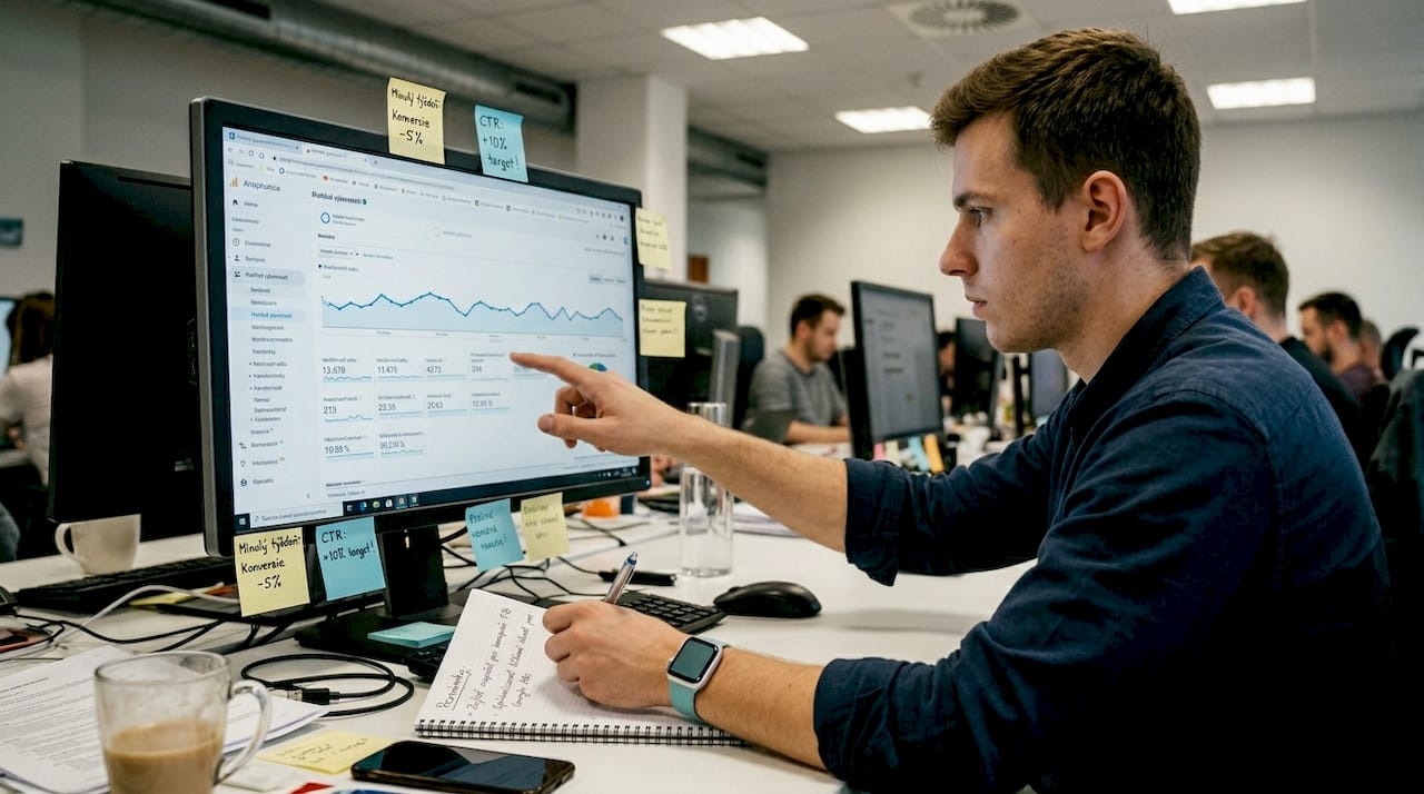 Marketingový špecialista vylepšuje stratégiu platených reklám, aby dosiahol lepšie výsledky.