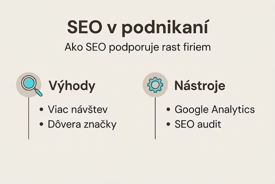 Prehľadná infografika, ktorá ukazuje, v čom môže SEO pomôcť vášmu webu a aké konkrétne nástroje sa pri optimalizácii využívajú.