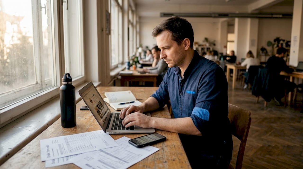 Majiteľ malej firmy, ktorý si sám spravuje firemné profily na sociálnych sieťach