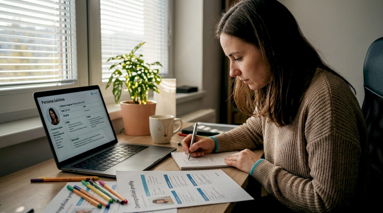 Marketingový špecialista vytvára profil ideálneho zákazníka.