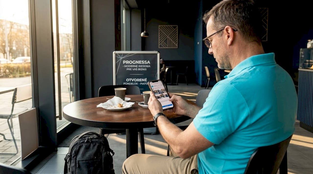 Majiteľ zdieľa fotku zo svojho podniku na sociálnych sieťach.