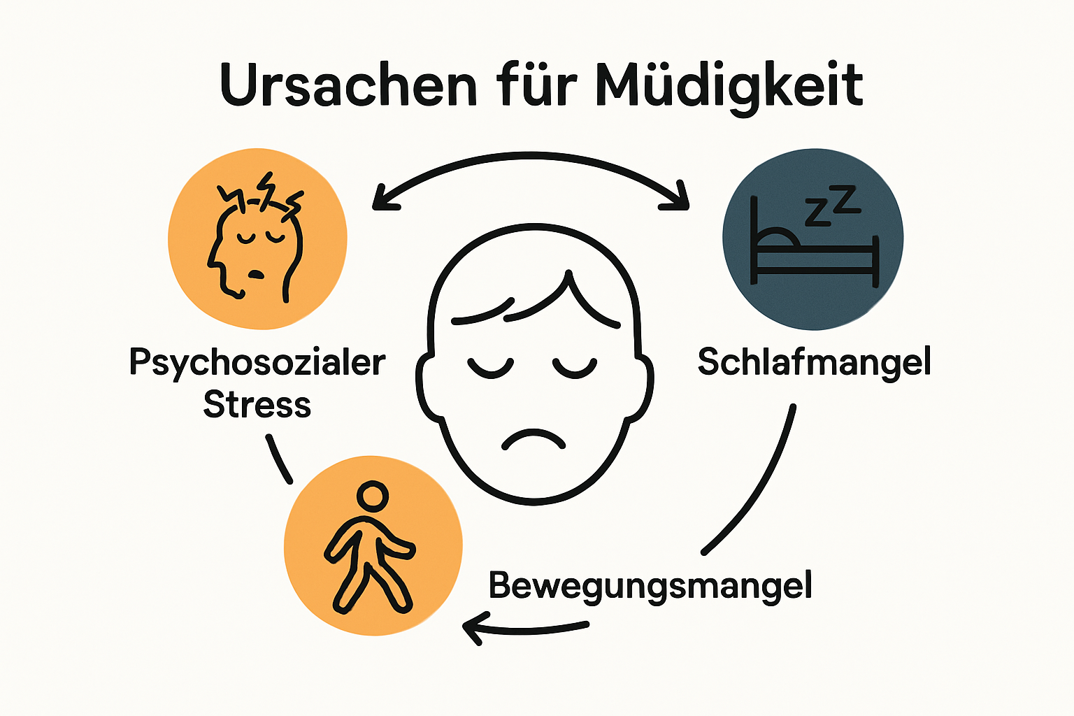 Infografik: Häufigste Ursachen für Müdigkeit im Alltag