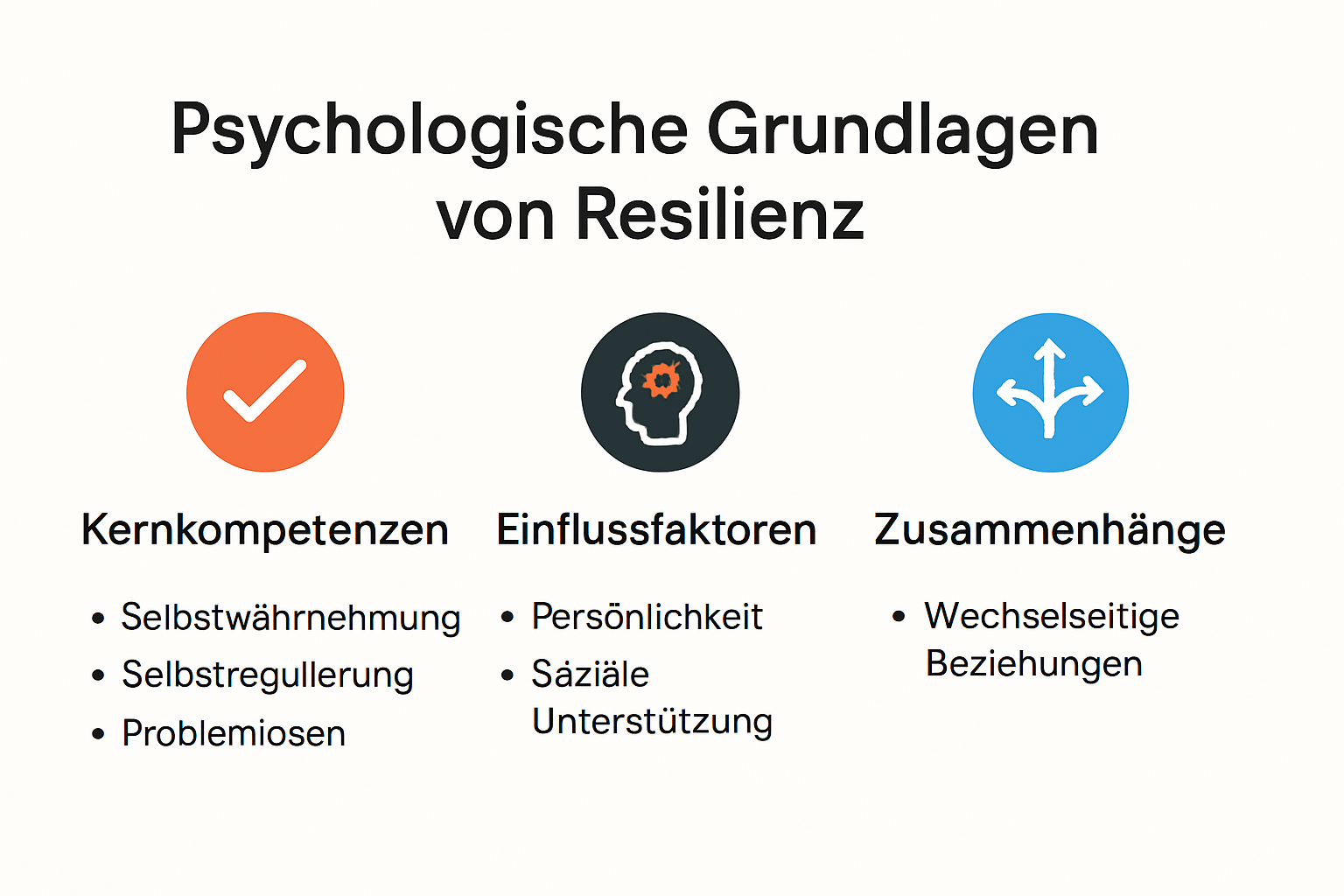 Infografik zu psychologischen Grundlagen der Resilienz