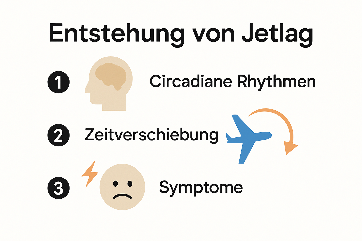 Infografik: Jetlag-Ursachen und Ablauf im Körper