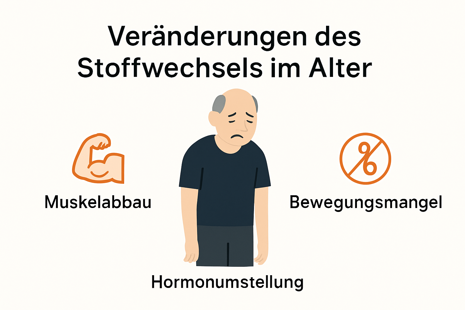 Infografik: Veränderungen des Stoffwechsels im Alter