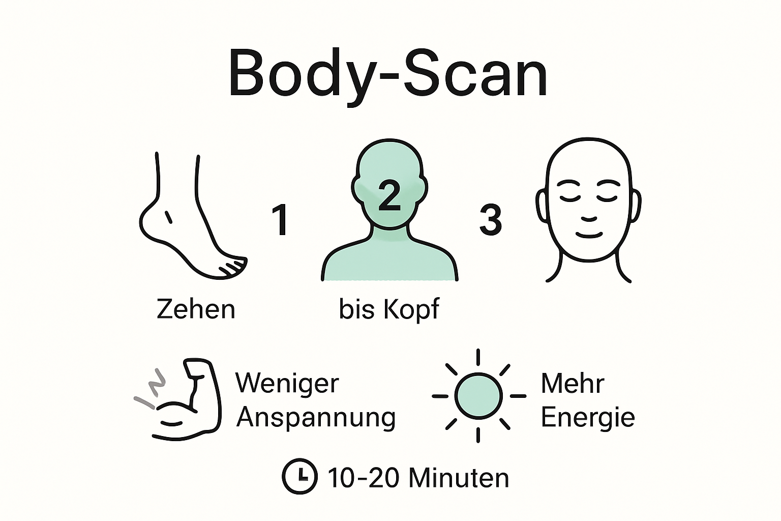 Infografik zum Body Scan Meditation Ablauf