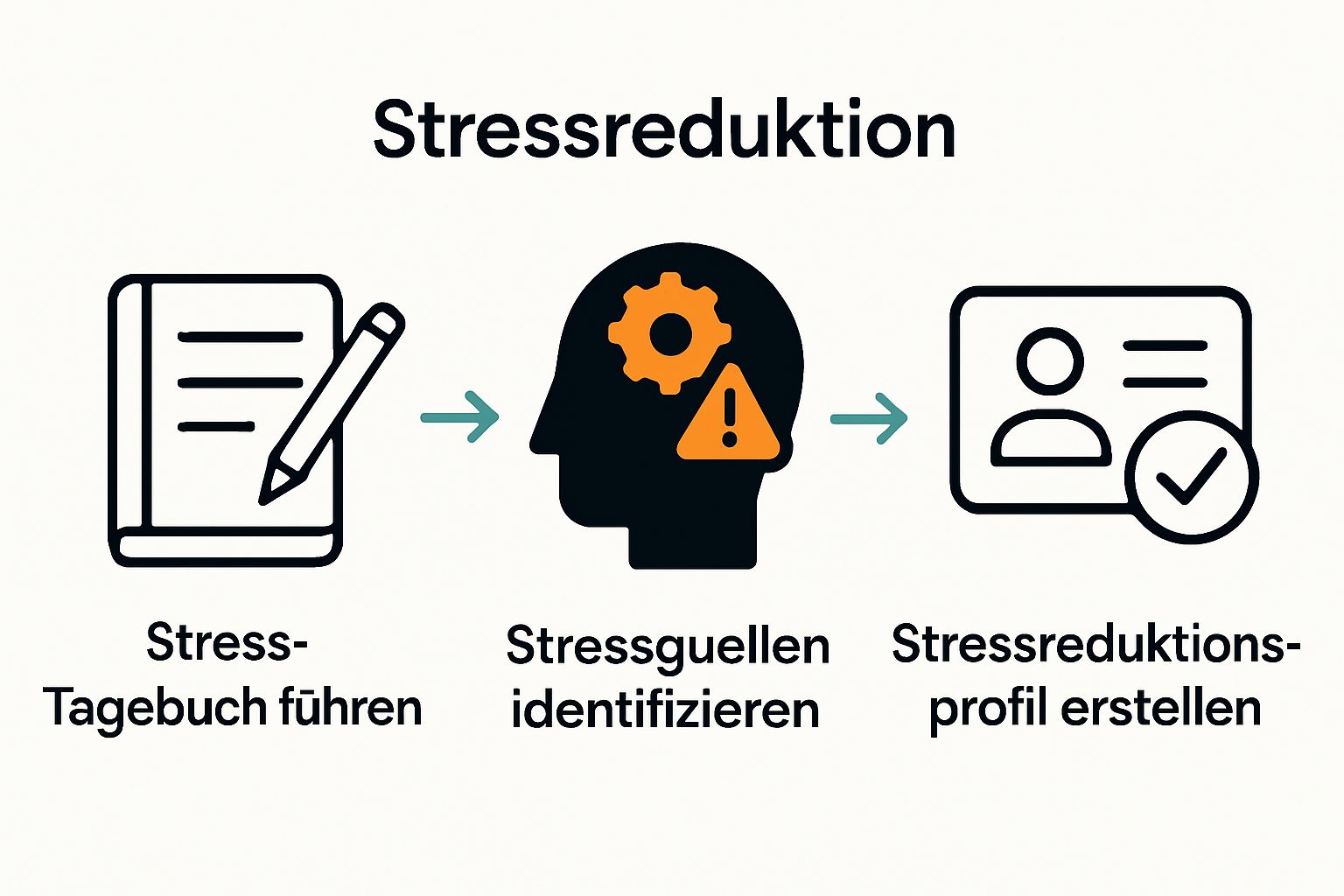 Infographic sequence: stress diary to profile creation