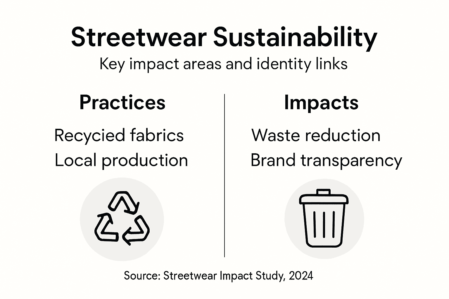 Infografica sulle pratiche di sostenibilità nello streetwear