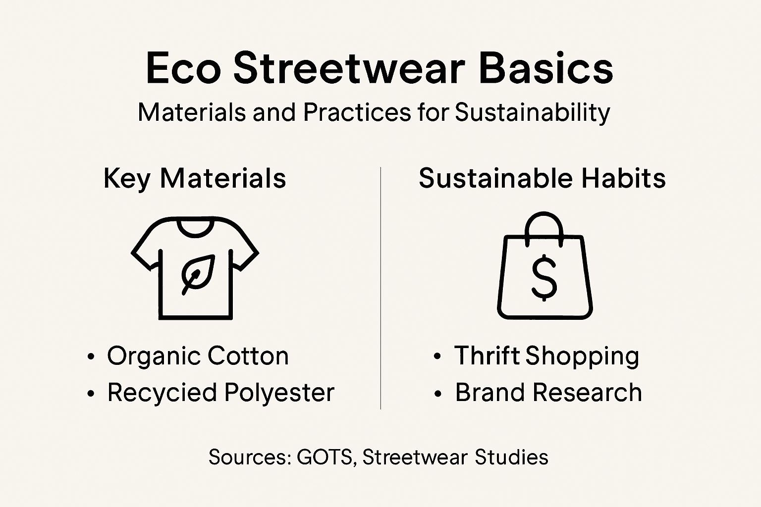 Infografica sugli elementi essenziali dello streetwear eco-friendly