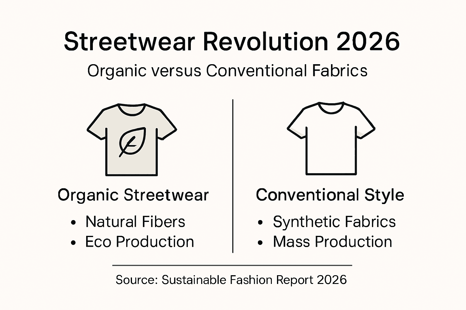 Infografica che confronta lo Streetwear biologico e quello convenzionale