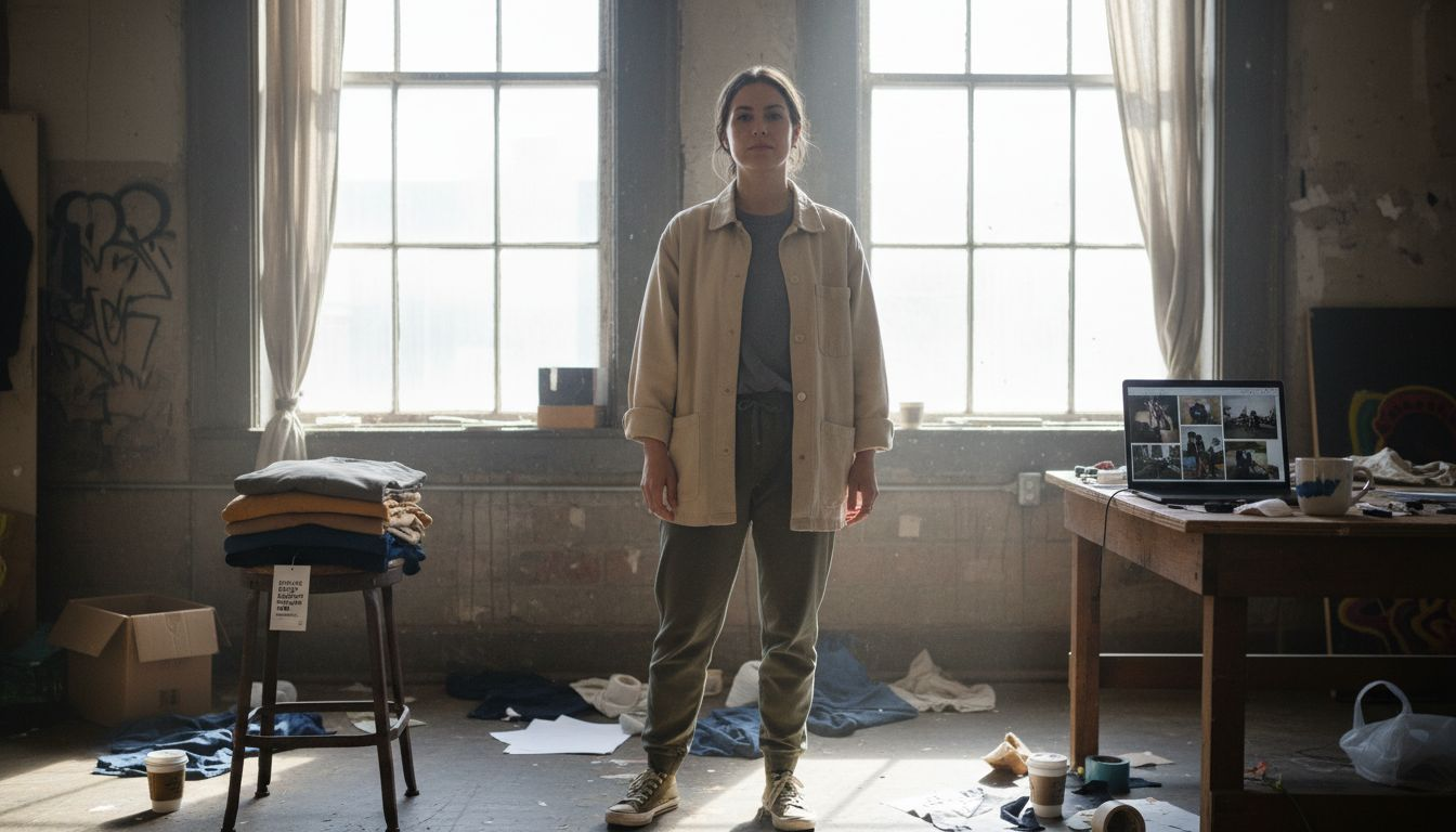 Streetwear organico a strati in studio urbano