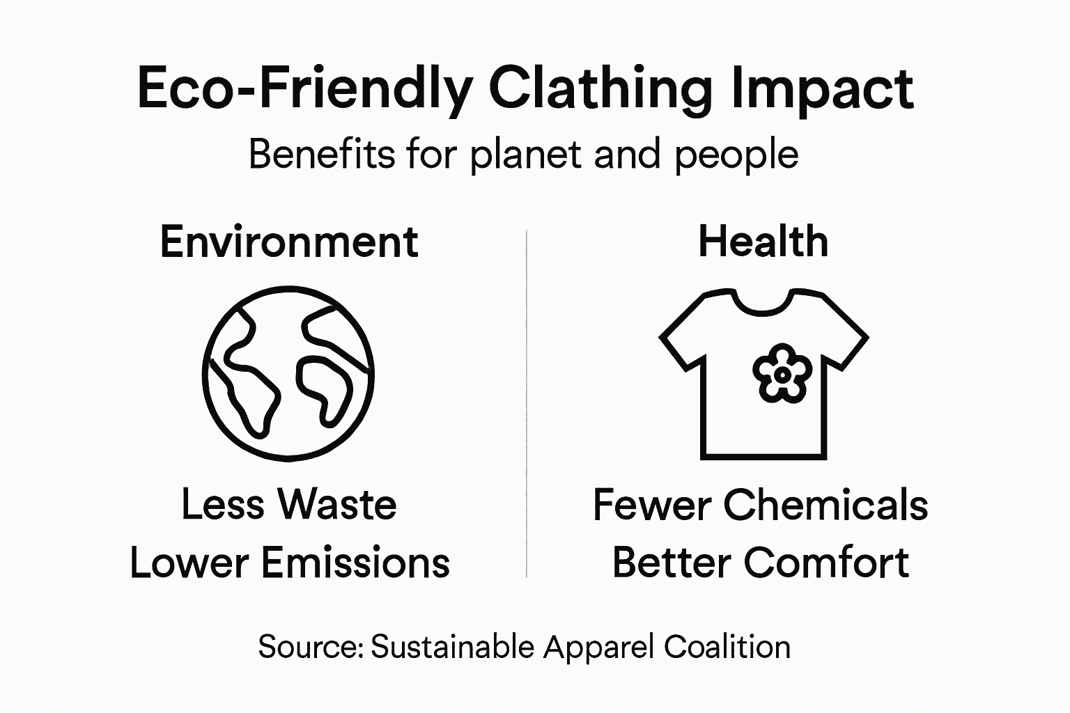 Infographic showing eco-friendly clothing impacts