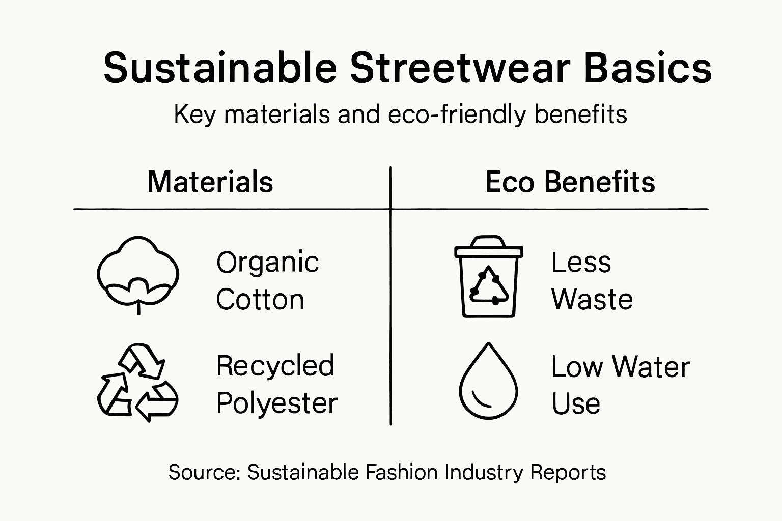 Infographic showing key materials and benefits