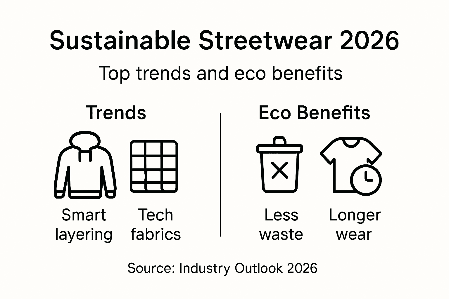 Infographic on 2026 streetwear trends and sustainability