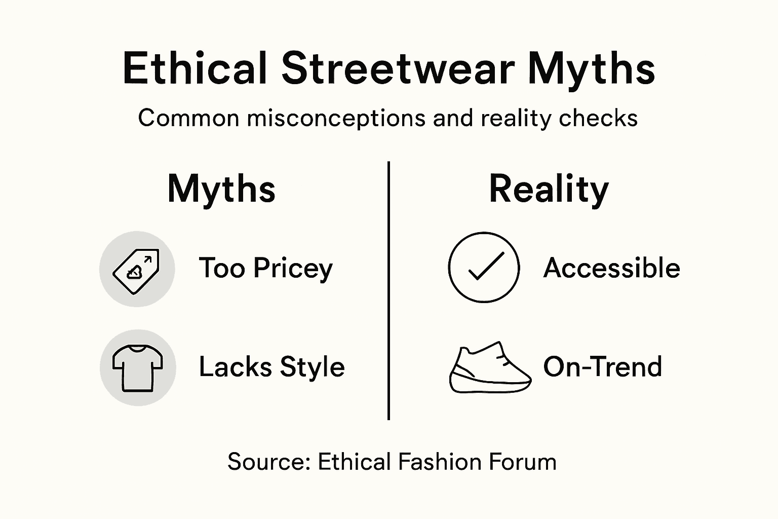 Infographic correcting ethical streetwear misconceptions