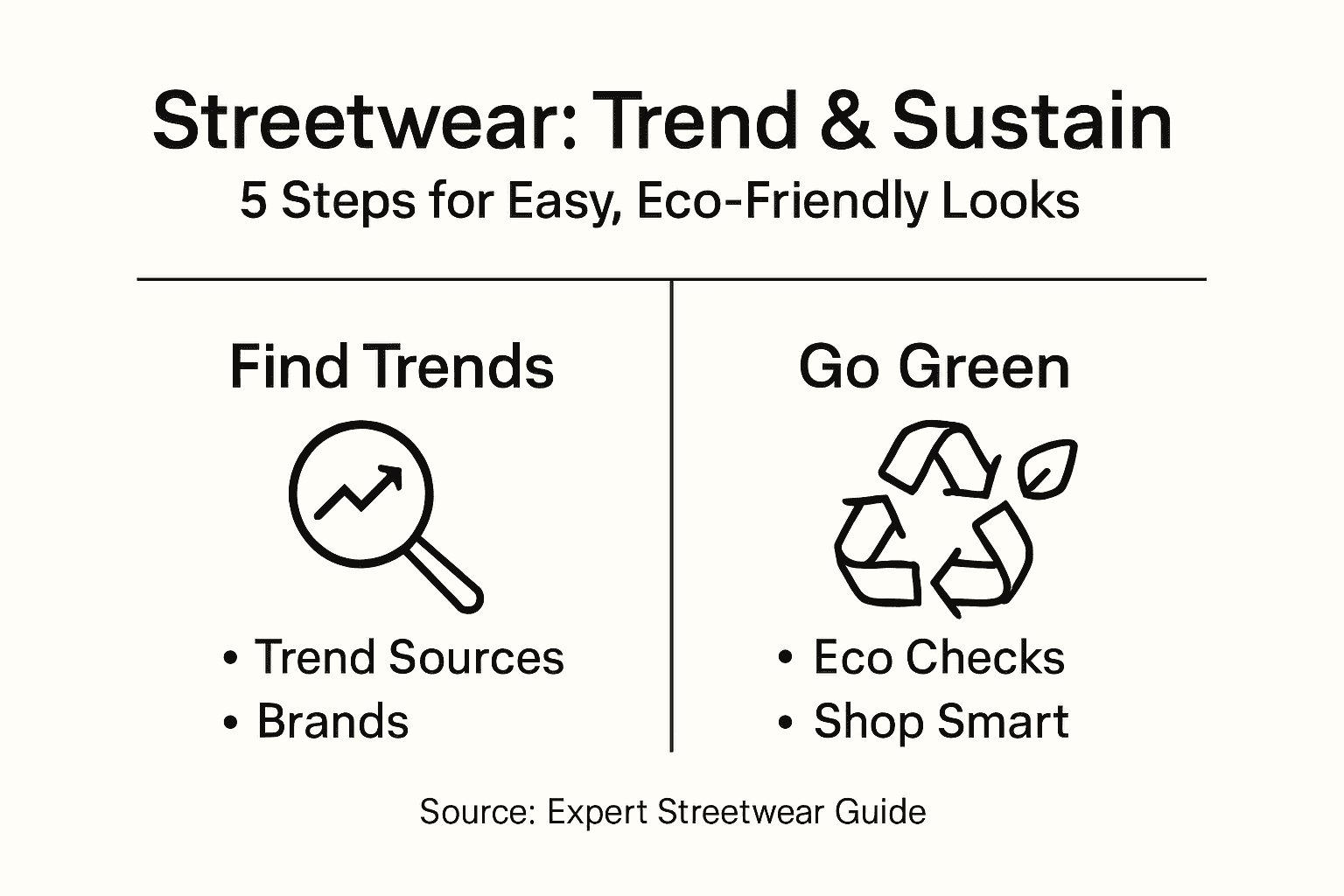 Infographic showing five steps for sustainable streetwear