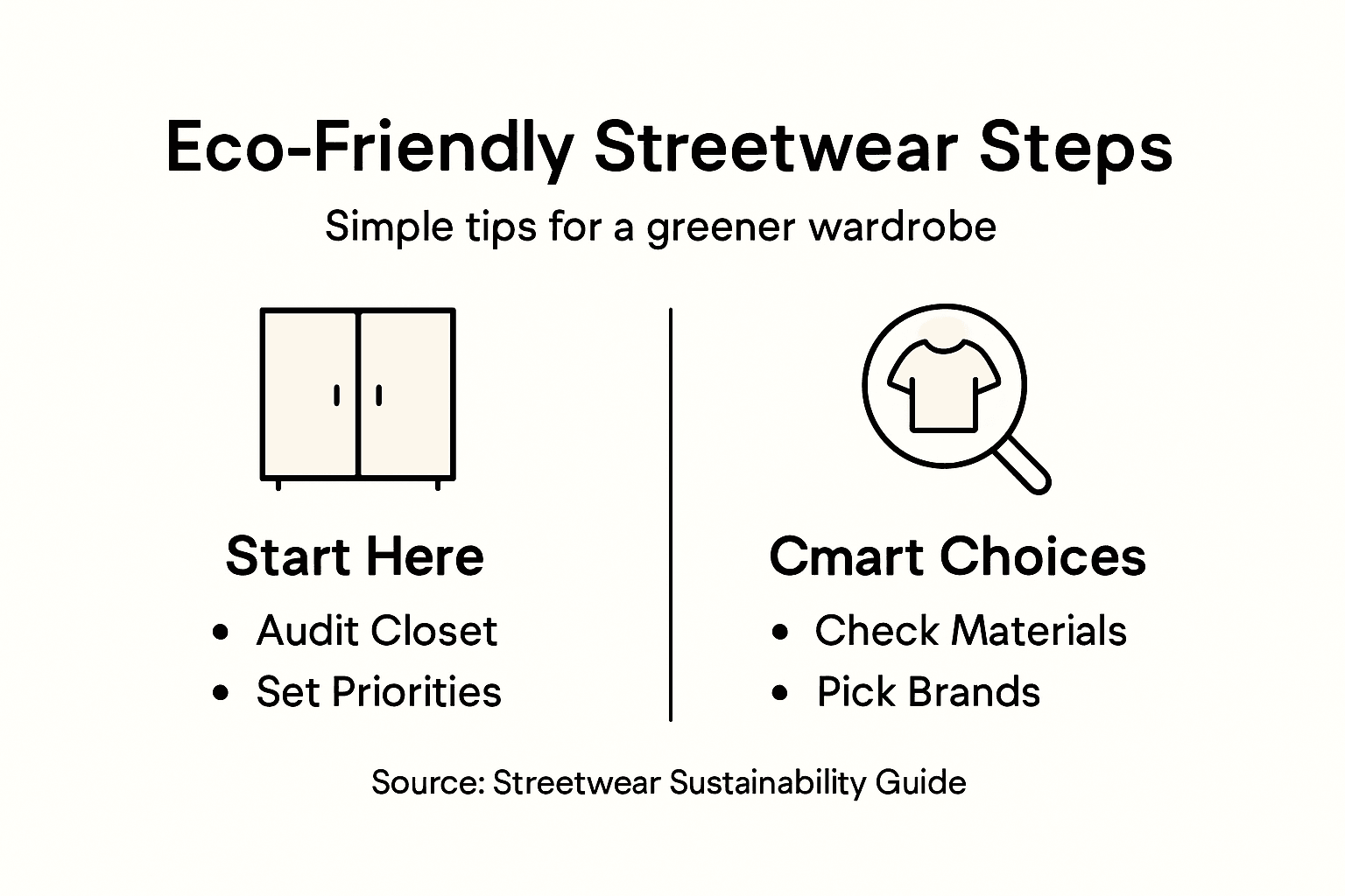 Infographic shows key eco-friendly streetwear steps