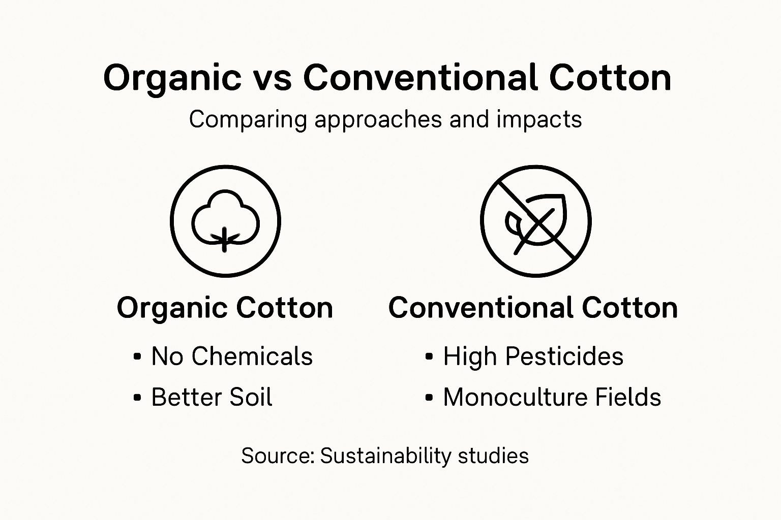 Infografik hebt den Vergleich im Baumwollanbau hervor