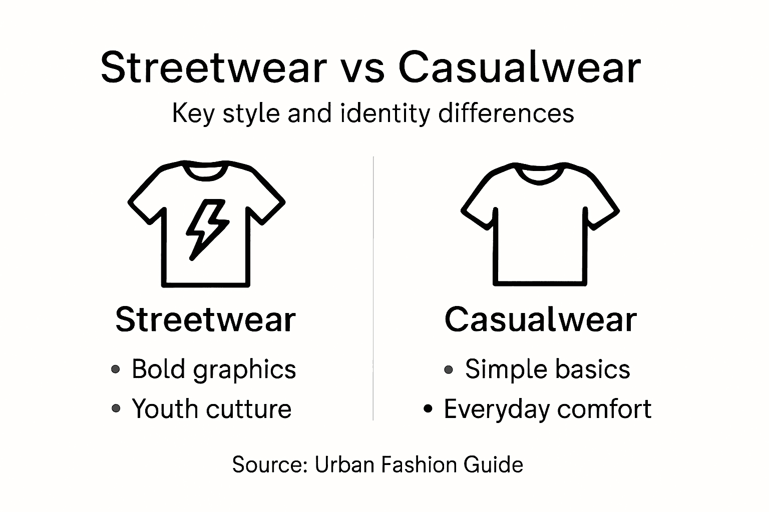 Infografik: Vergleich von streetwear und Casualwear