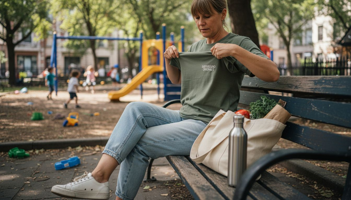 Frau testet Bio-Baumwoll-streetwear-Stoff