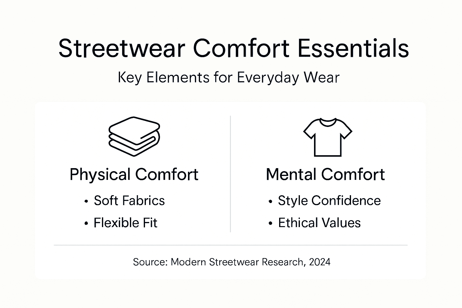 Infografik zu physischem und mentalem streetwear-Komfort