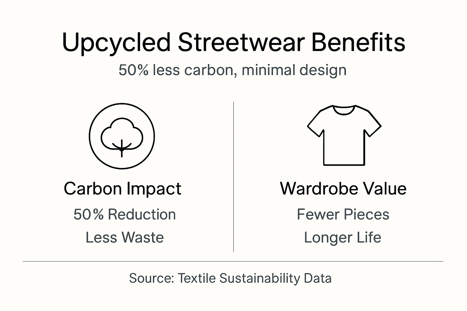 Infografik zu den Vorteilen von upgecyceltem streetwear