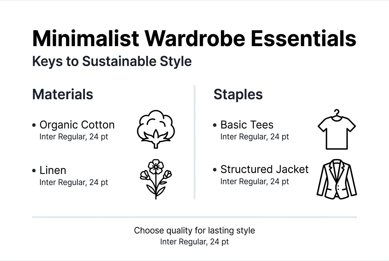 Infographie : essentiels de la garde-robe minimalist, style durable