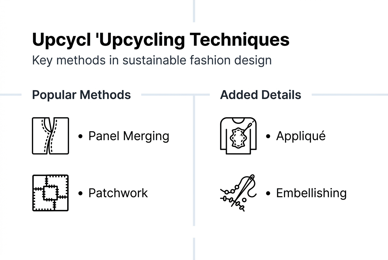 Infographie des principales techniques de mode upcyclée